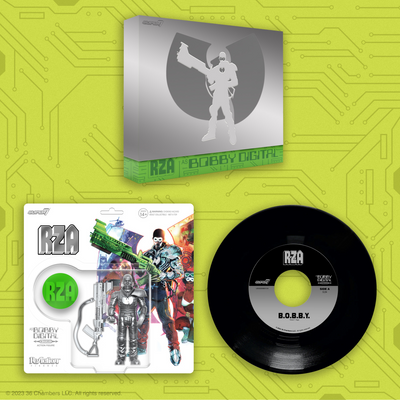 RZA Bobby Digital Super7 ReAction Figure Vinyl Box Set Bobby Digital In Stereo 25th Anniversary Hip Hop Wu-Tang Clan